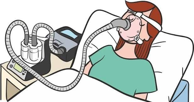 Paciente con dispositivo de ventilación no invasiva